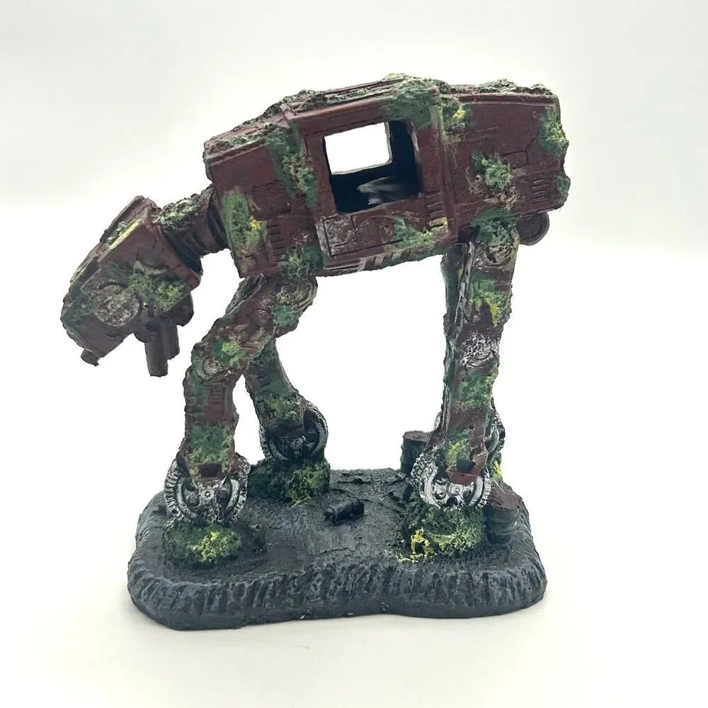 AT-AT Star Wars Walker Aquarium Decor Resin Ornament 6” Fish Tank Statue